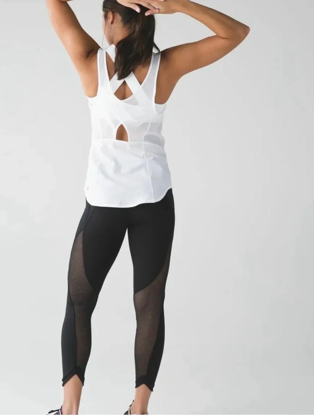 lululemon athletica green High-Rise Leggings with White Tank